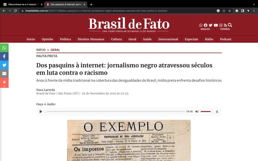 Primeiros Negros no Brasil de Fato