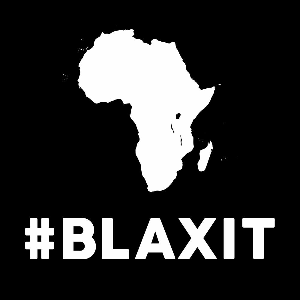 Mapa da áfrica e, em baixo, escrito "#Blaxit"