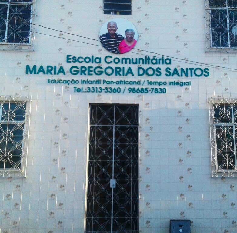 Fachada da Escola Comunitária Maria Gregória (Imagem: Divulgação)