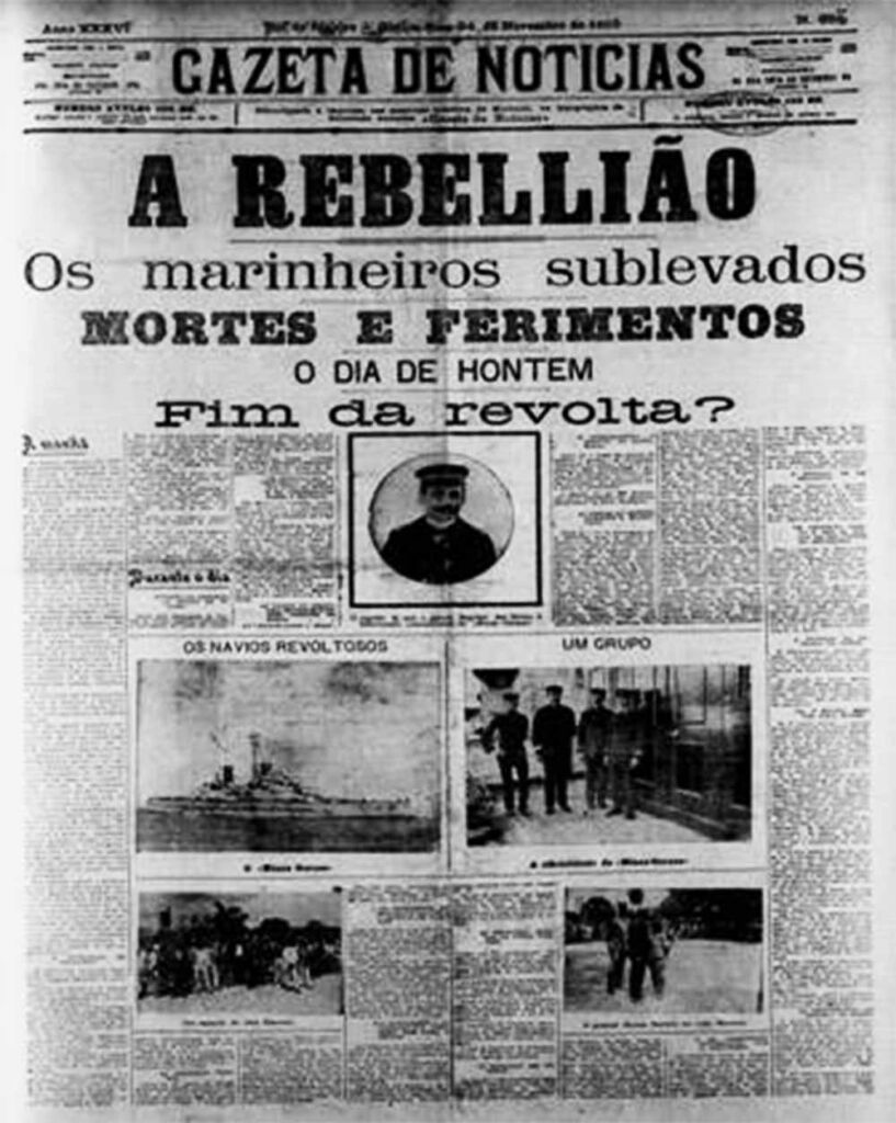 Jornal Gazeta de Notícias sobre a Revolta da Chibata (Imagem: Reprodução)