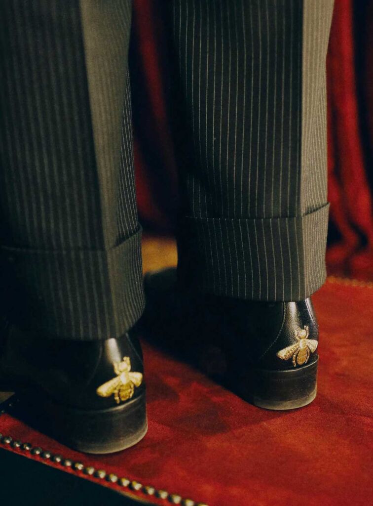 Detalhe do sapato de Dapper Dan (Imagem: GQ)