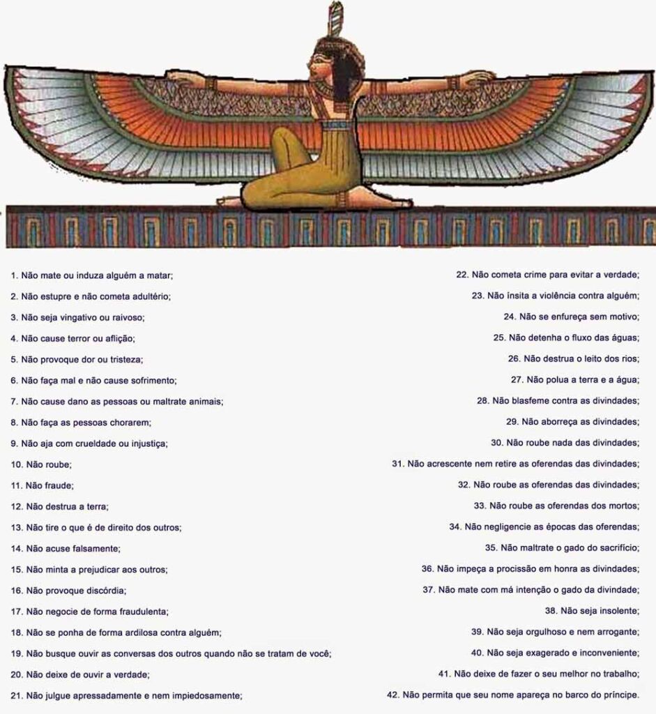As 42 leis de Maat (Imagem: Reprodução)