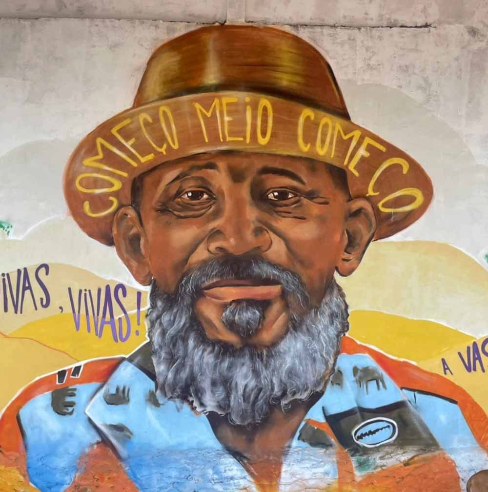 Grafite de Samuca Santos (@samucasantos_ba) representando Nego Bispo (Imagem: Reprodução)